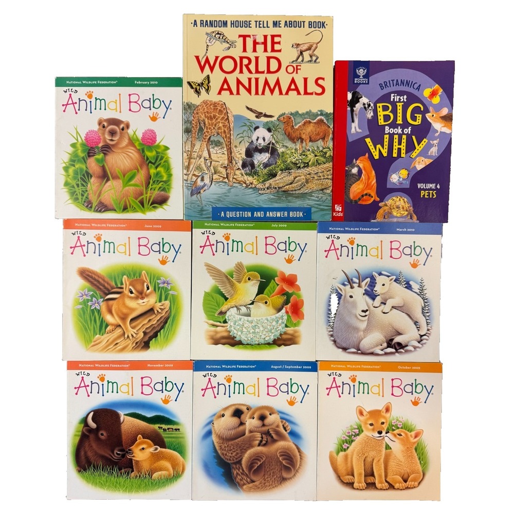 National Wildlife Federation Animal Baby Book Lot Plus‎ Extras Brittanica Pets